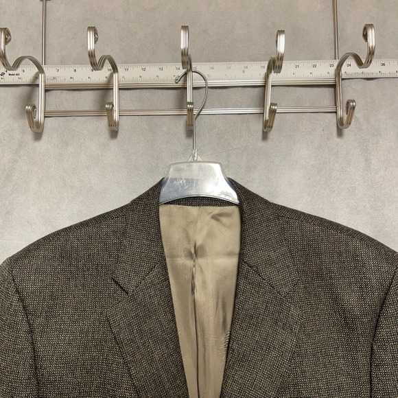 Chaps Blazer Men 48R Beige Birds Eye Alpaca Wool Winter Flannel Ralph Lauren